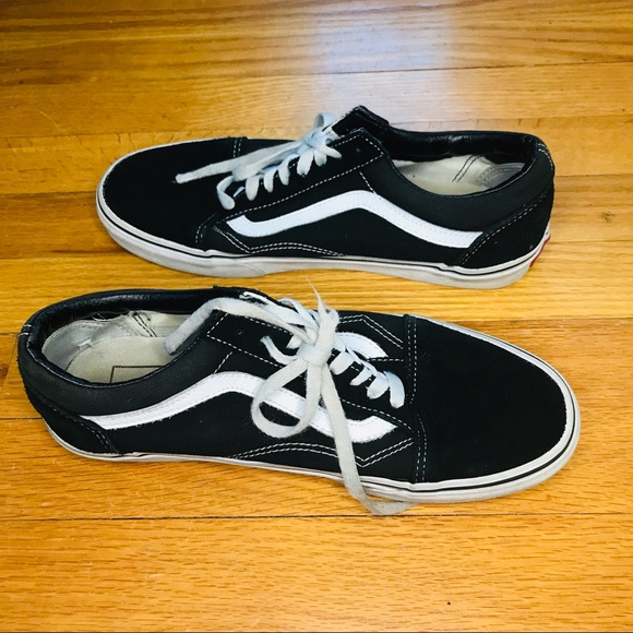 Size 8.5 | Vans Black and White Skater Shoes - Picture 1 of 7